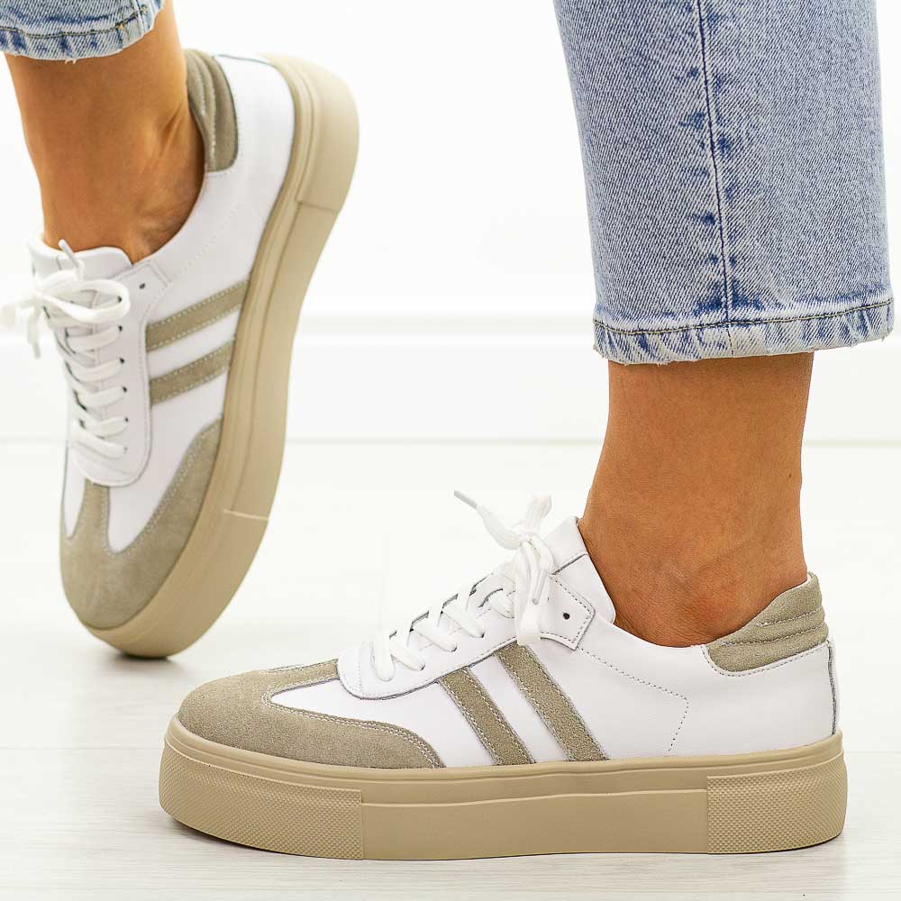 Białe skórzane półbuty damskie Filippo Dp6841/25