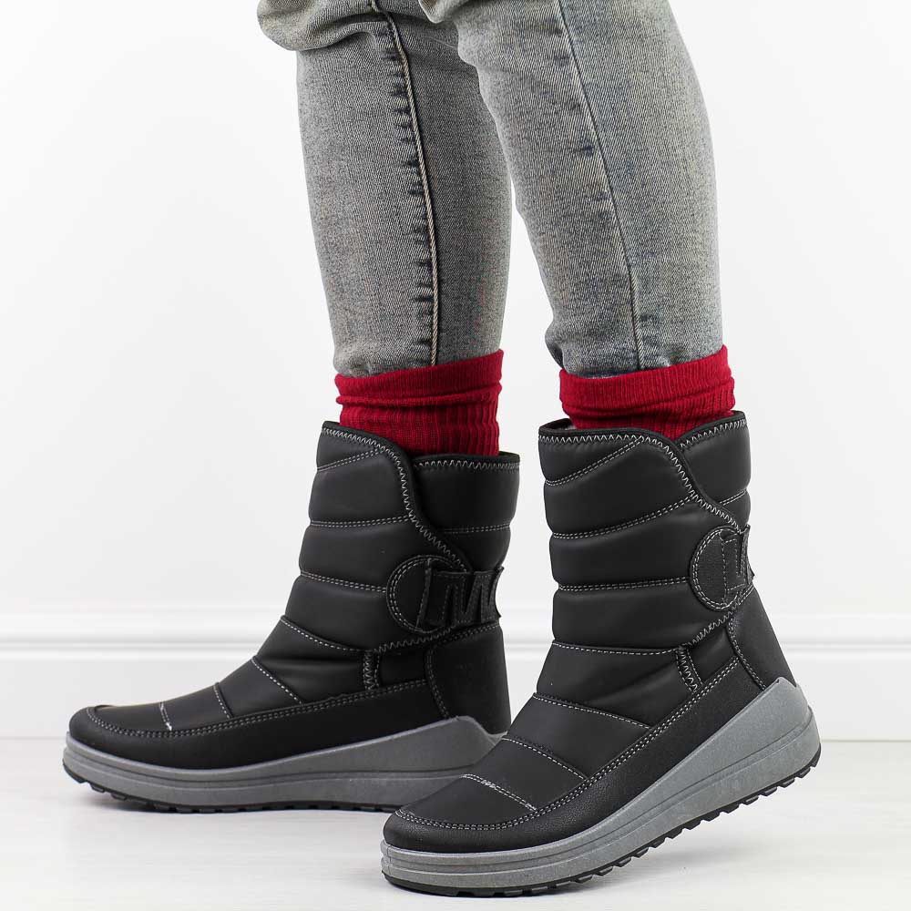 Czarne śniegowce damskie zimowe Paolla 4630