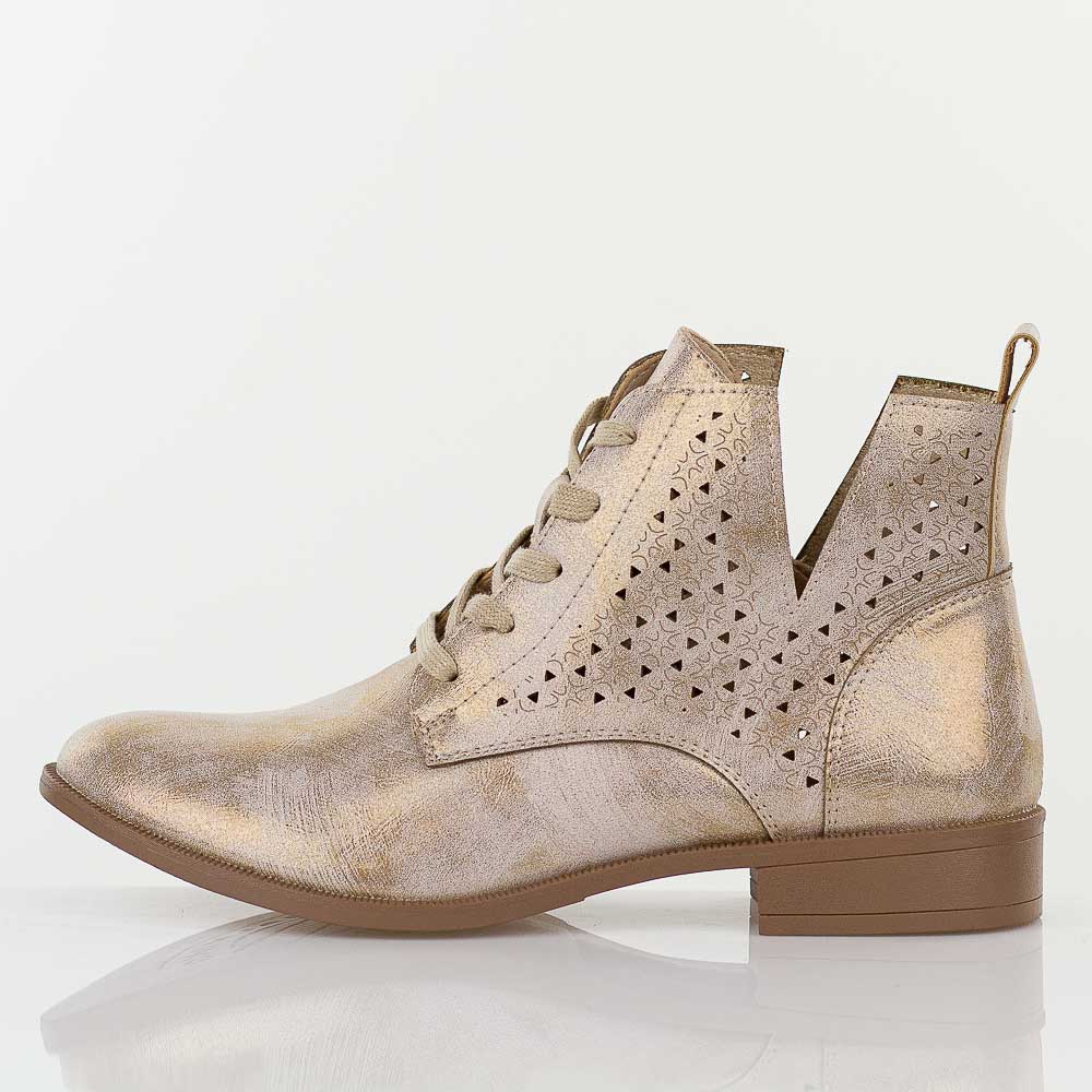 Lt. Złote ażurowe botki damskie Jezzi Mam65-112