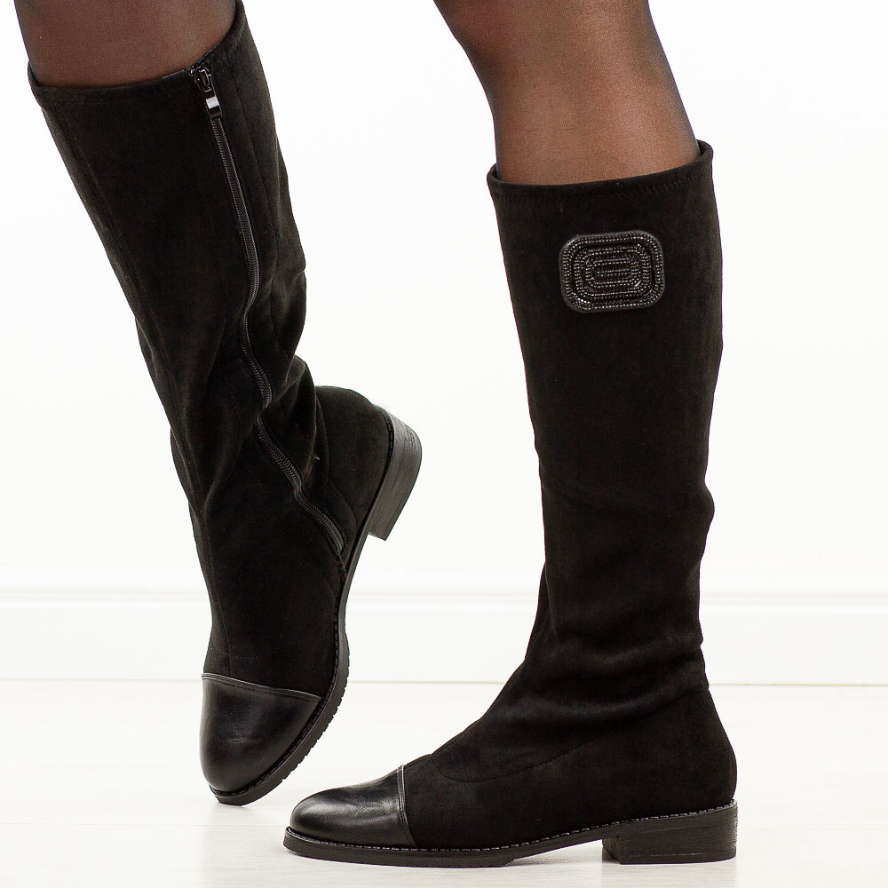 Czarne kozaki damskie M.Daszyński 2251-19