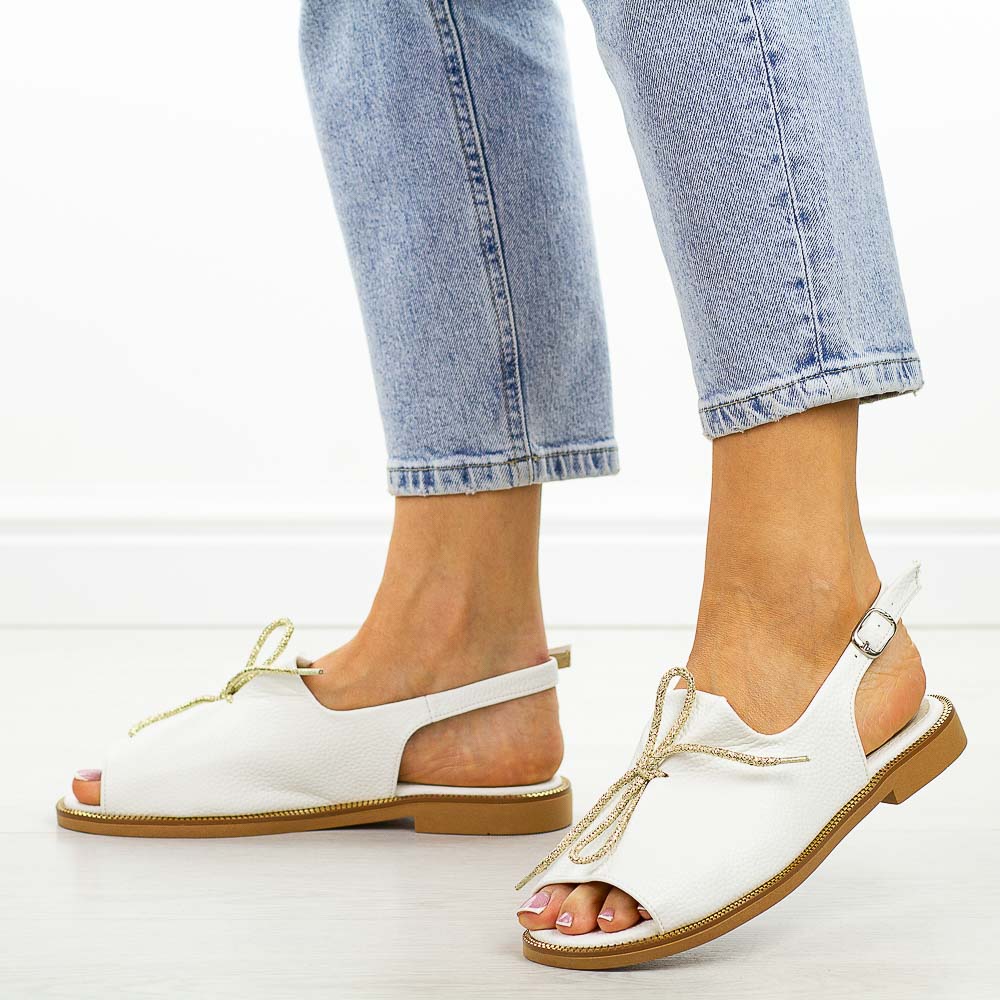 Białe Polskie sandały damskie Suzana Val