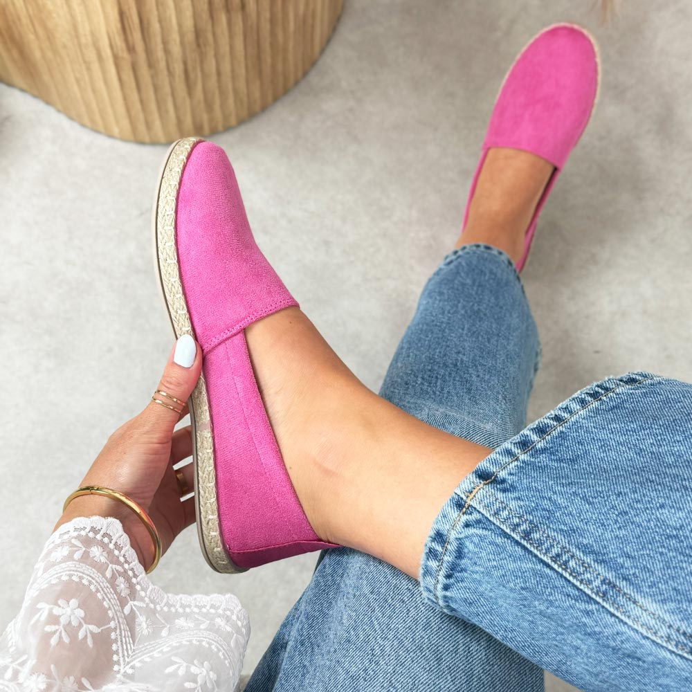 Różowe espadryle damskie, półbuty Potocki 16009