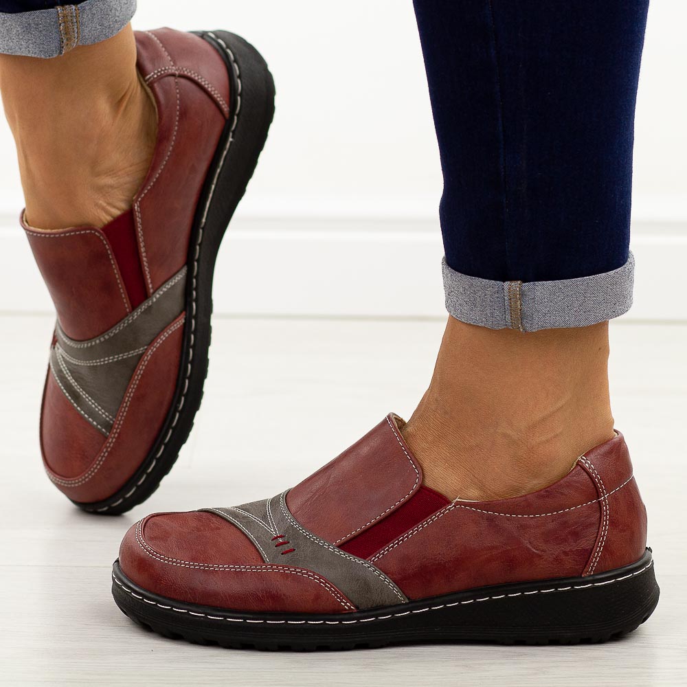 Czerwone półbuty damskie Potocki 90354