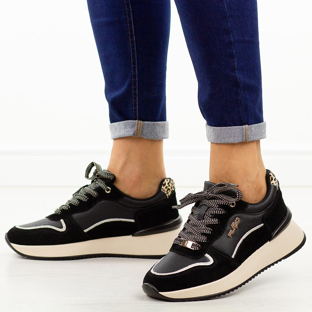 Czarne skórzane półbuty damskie Filippo Dp7103/25