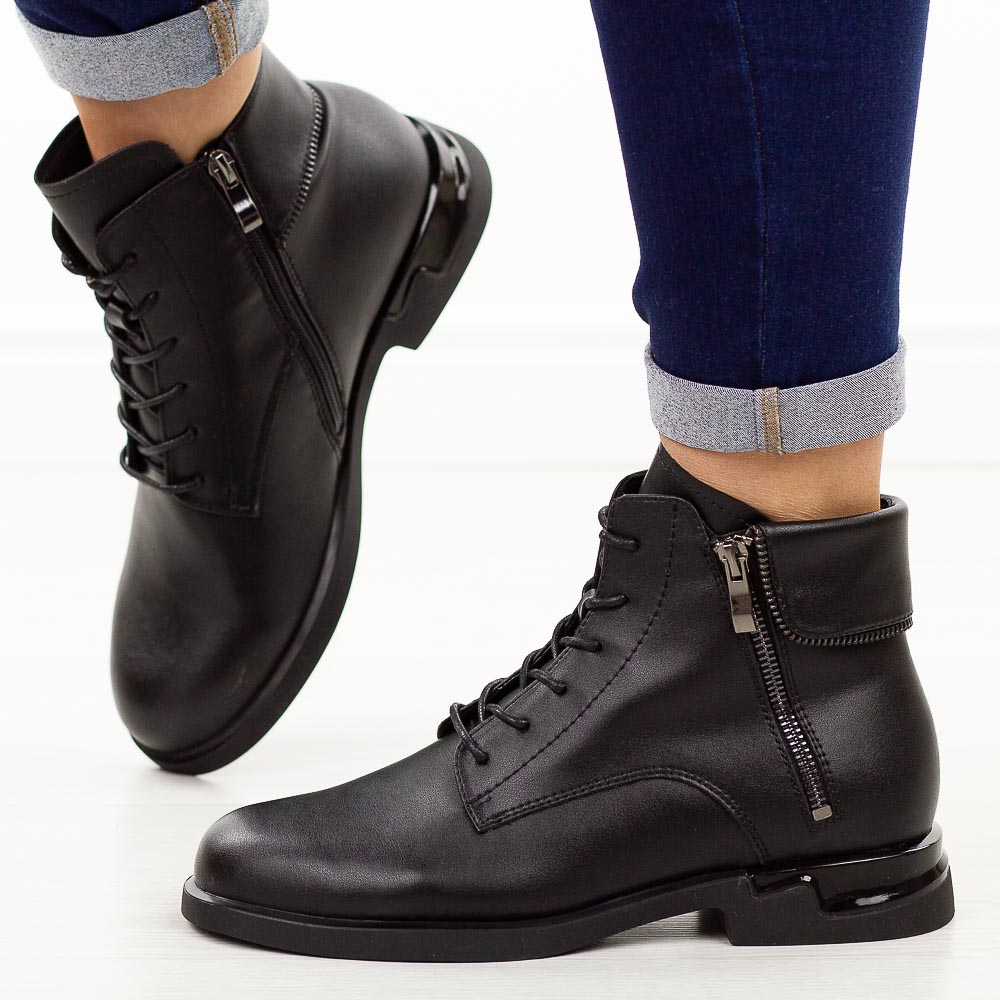 Czarne skórzane botki damskie T.Sokolski Z25-125