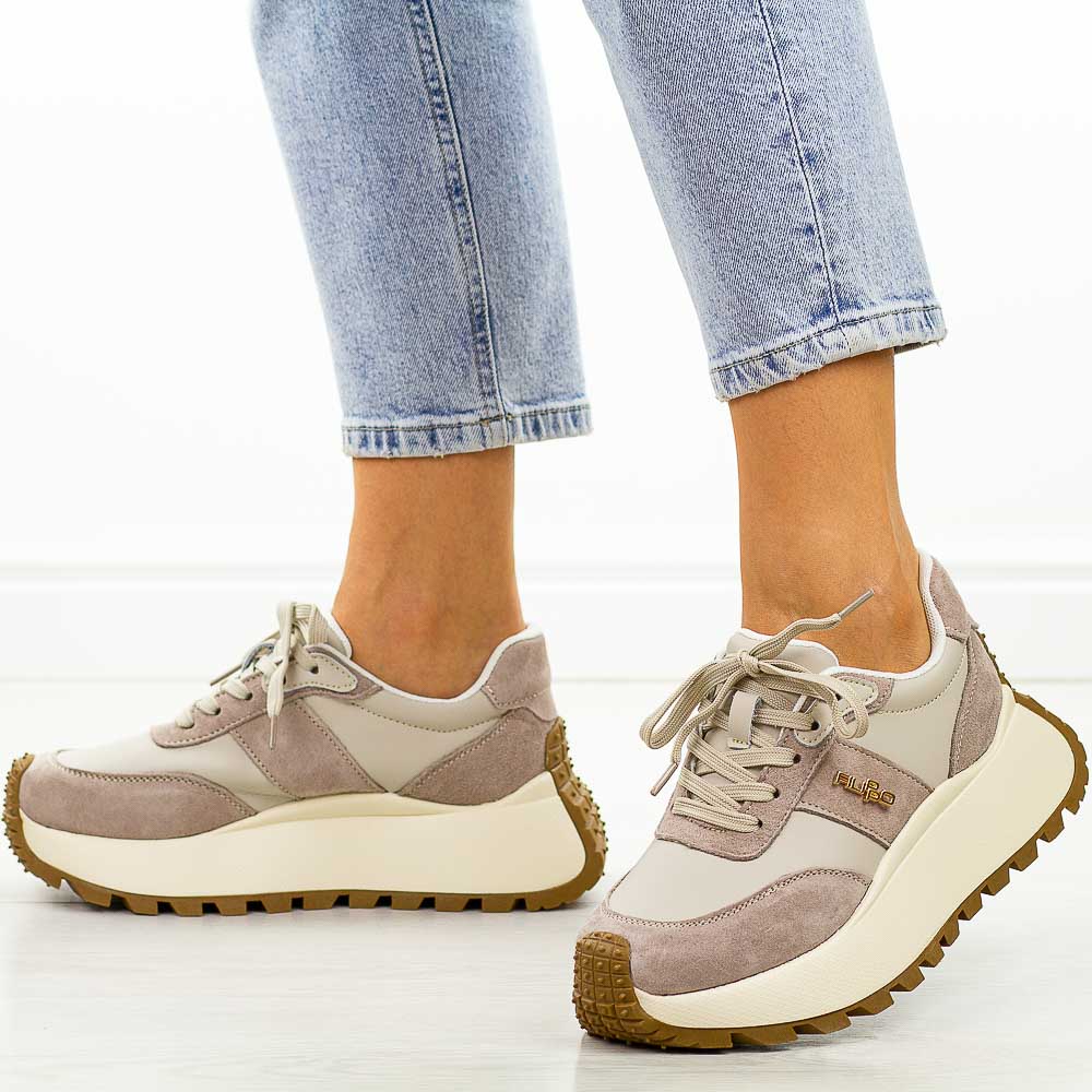 Beżowe skórzane półbuty damskie Filippo Dp6785/25