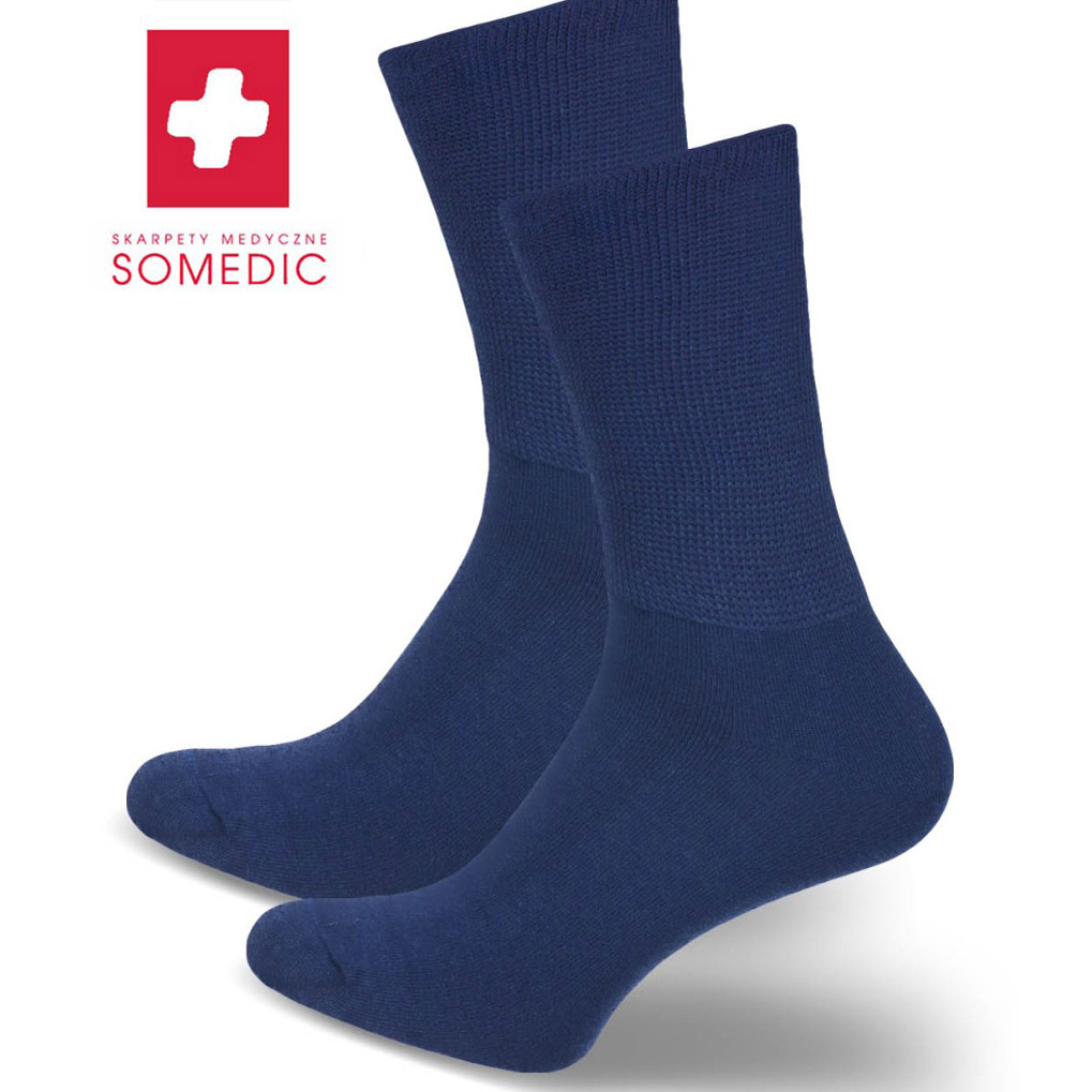 Granatowe skarpetki medyczne SOMEDIC 816