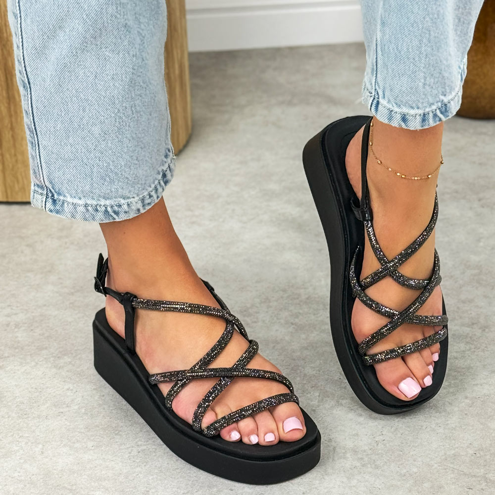 Czarne sandały damskie Filippo Ds6898/25