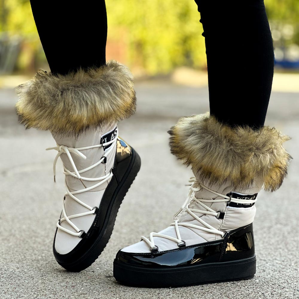 Beżowe śniegowce damskie Vinceza 34630