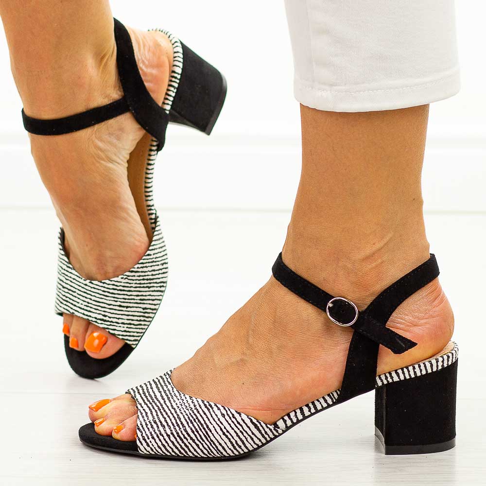 Czarne sandały damskie Sergio Leone Sk827 Mix