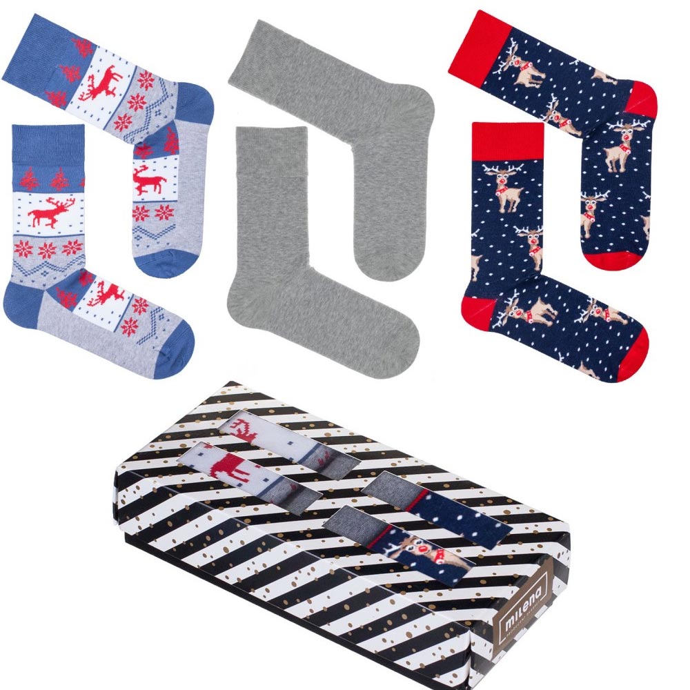 Zestaw na prezent męski - 3 pary skarpetek 1082