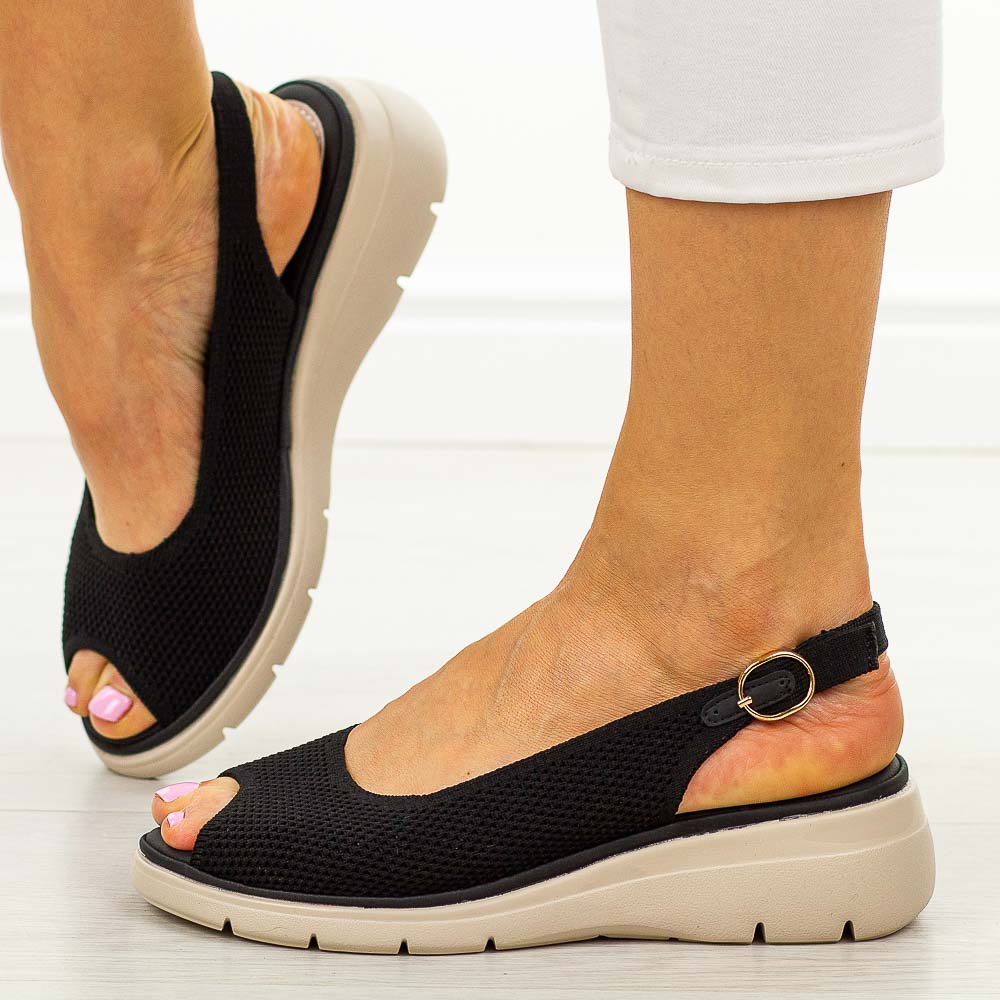 Czarne sandały damskie Vinceza 97303