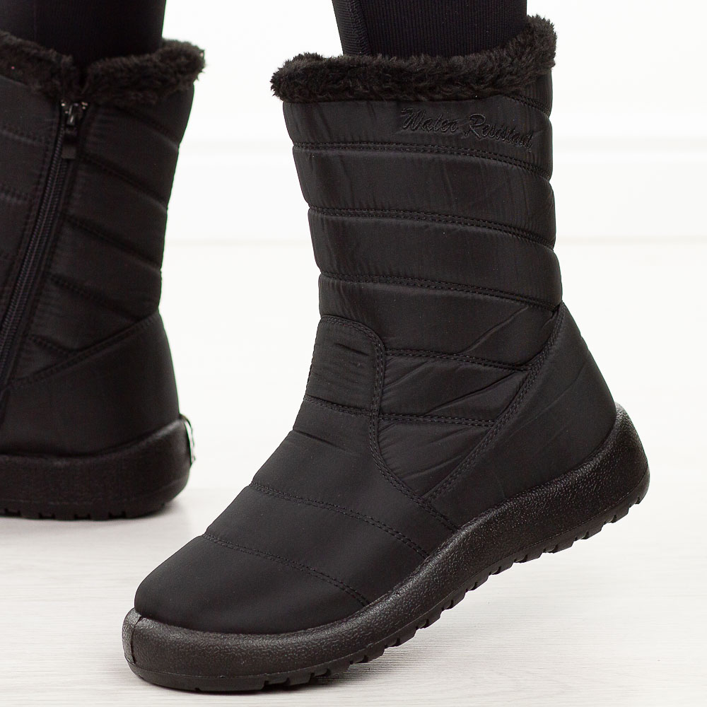 Czarne zimowe wodoodporne śniegowce damskie Jezzi 74839