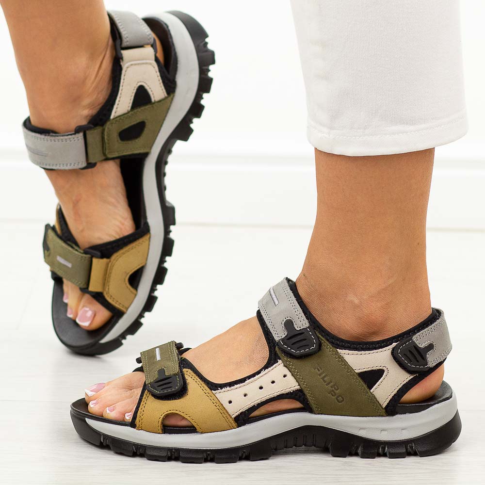 Beżowe skórzane sandały damskie Filippo Ds7033/25