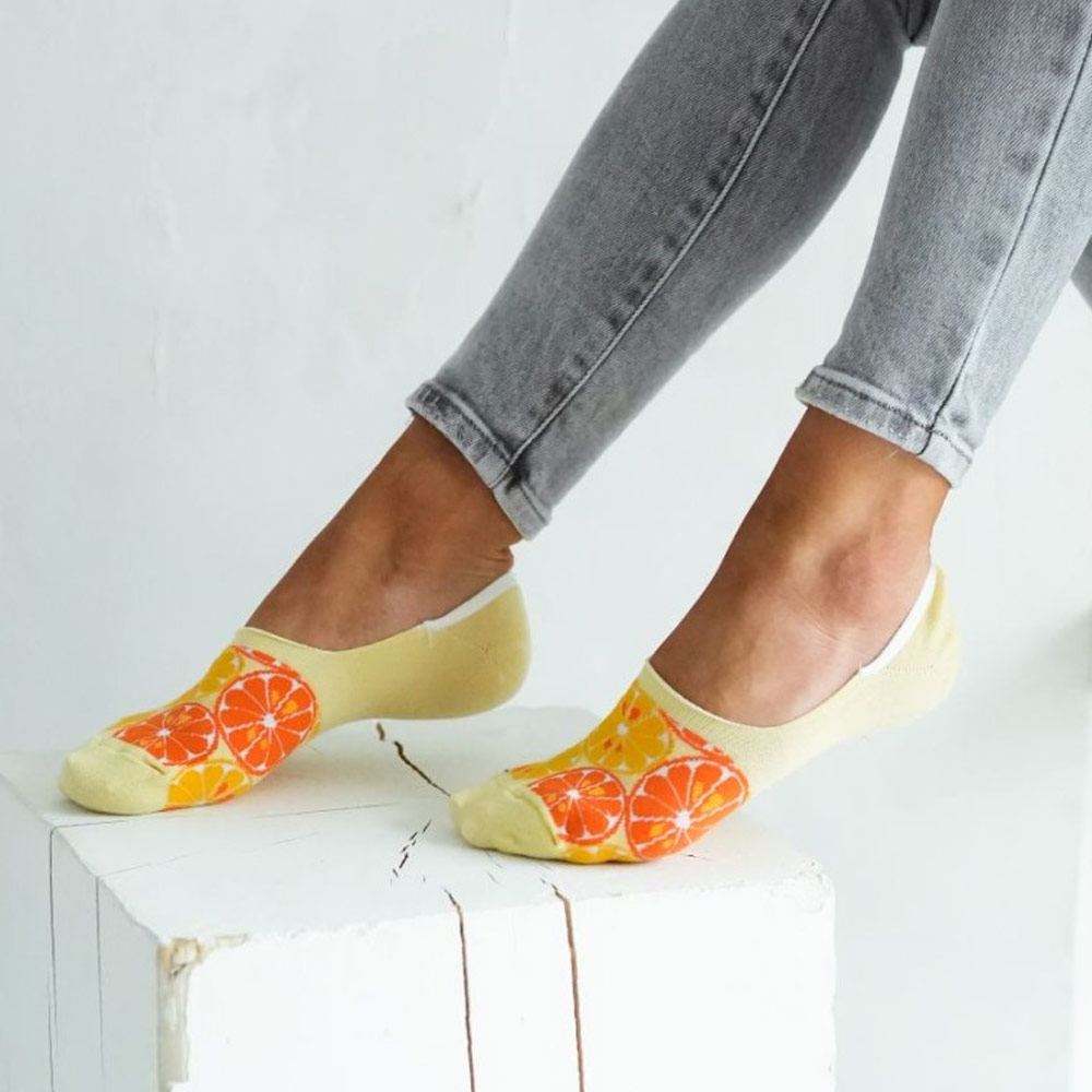 Żółte microstopki bawełniane cytrusy 1155