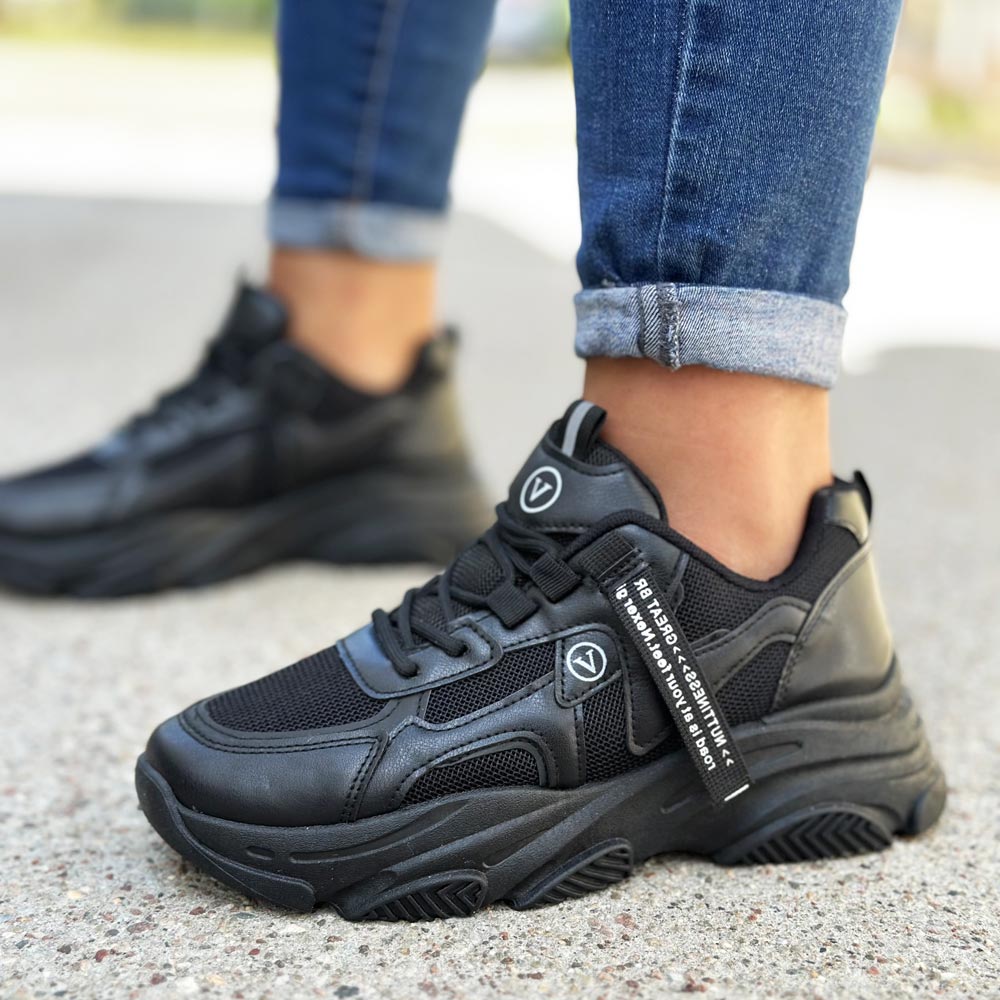 Czarne buty damskie sportowe Vinceza 13577