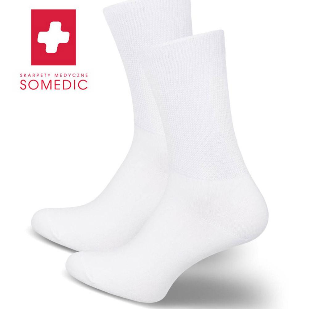 Białe skarpetki medyczne SOMEDIC 754