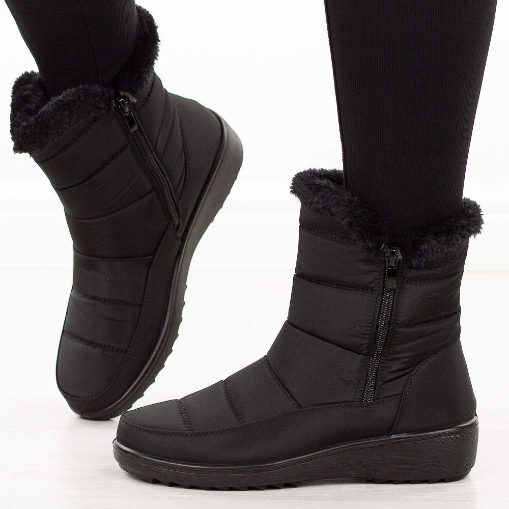 Czarne zimowe wodoodporne śniegowce damskie Jezzi Unisoft 8000