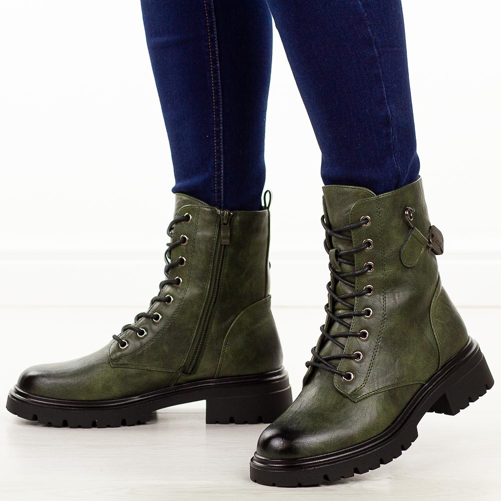 Zielone trapery damskie M.Daszyński 2508-4