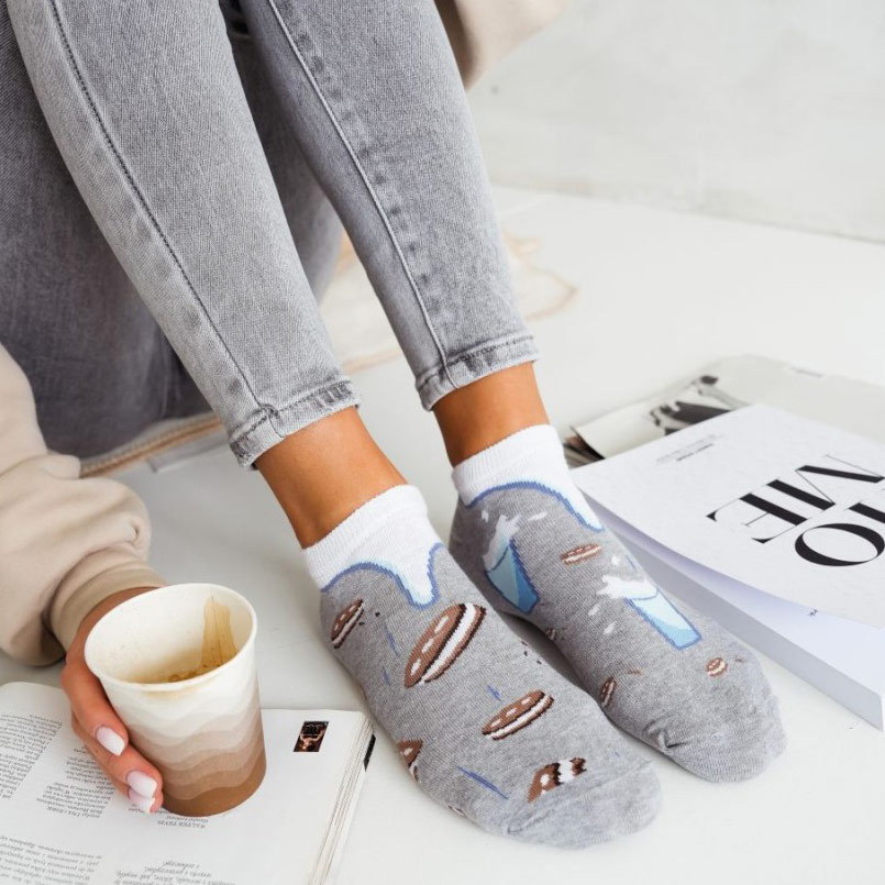 Szare stopki mleko i ciastka (model 805)