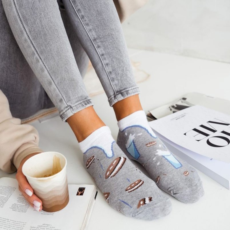 Szare stopki mleko i ciastka (model 805)