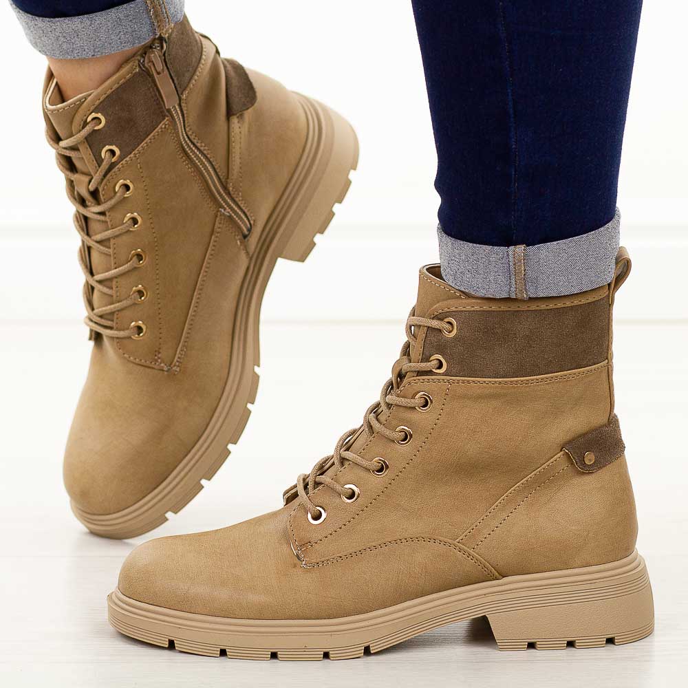 Beżowe botki damskie M.Daszyński 2501-3