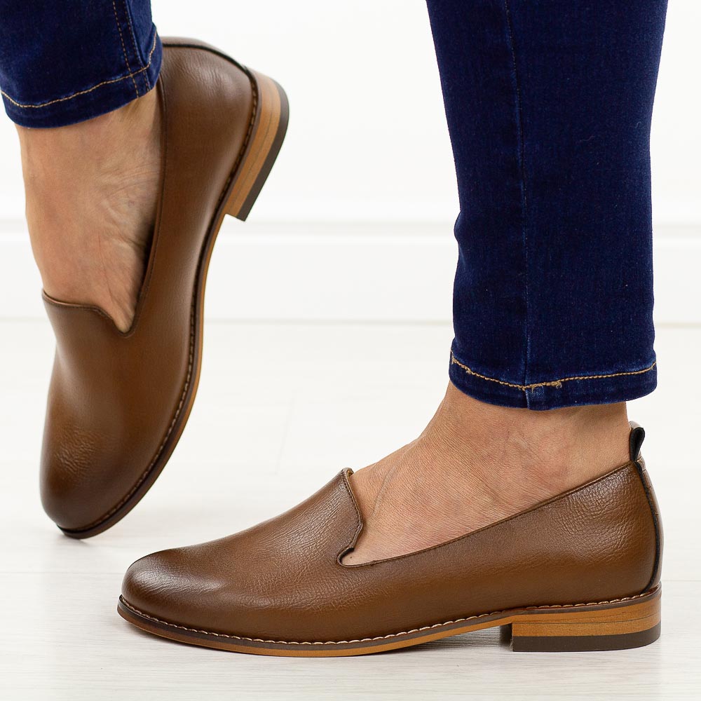 Brązowe półbuty damskie Potocki 19337