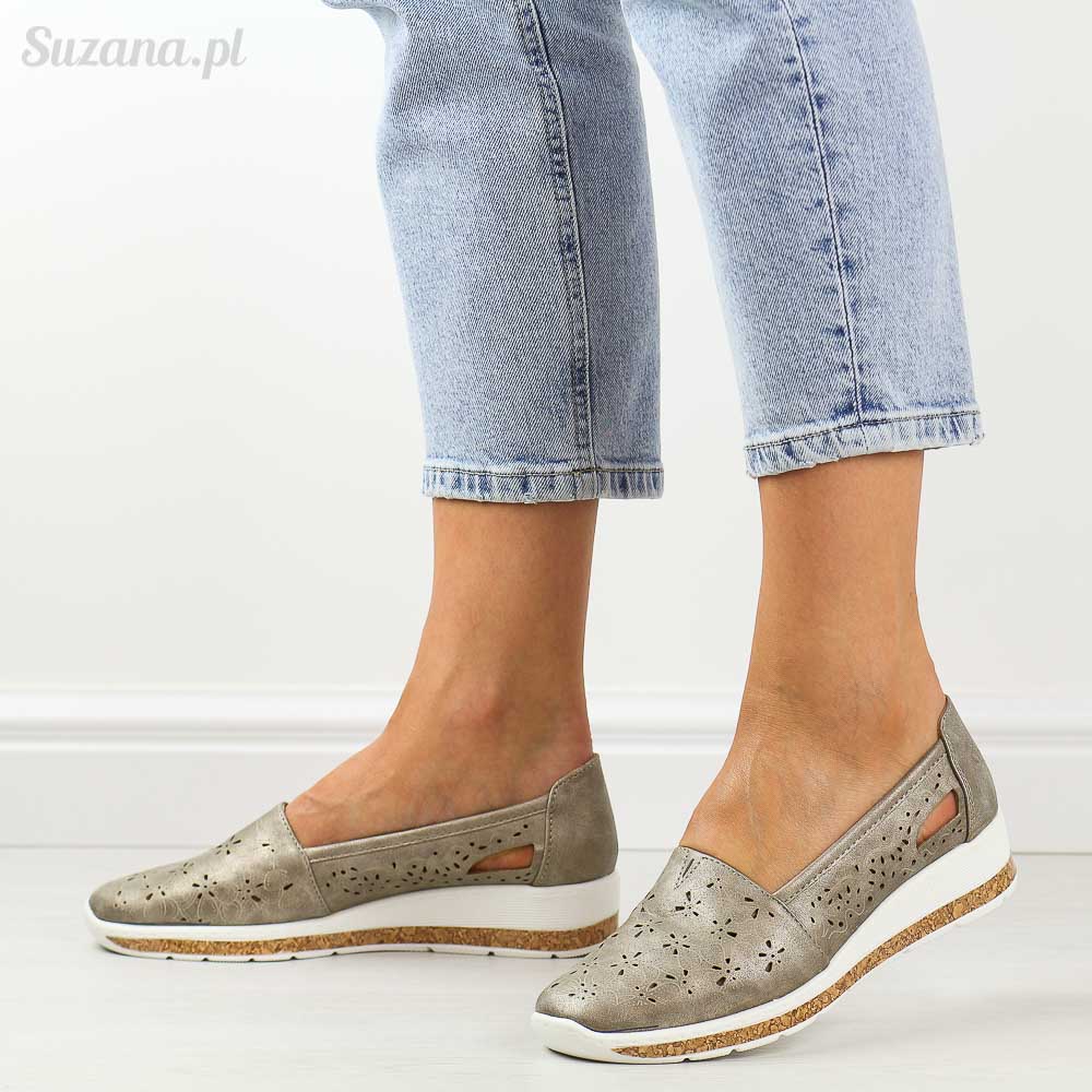 Szare półbuty damskie M.Daszyński 1840-4a Bs