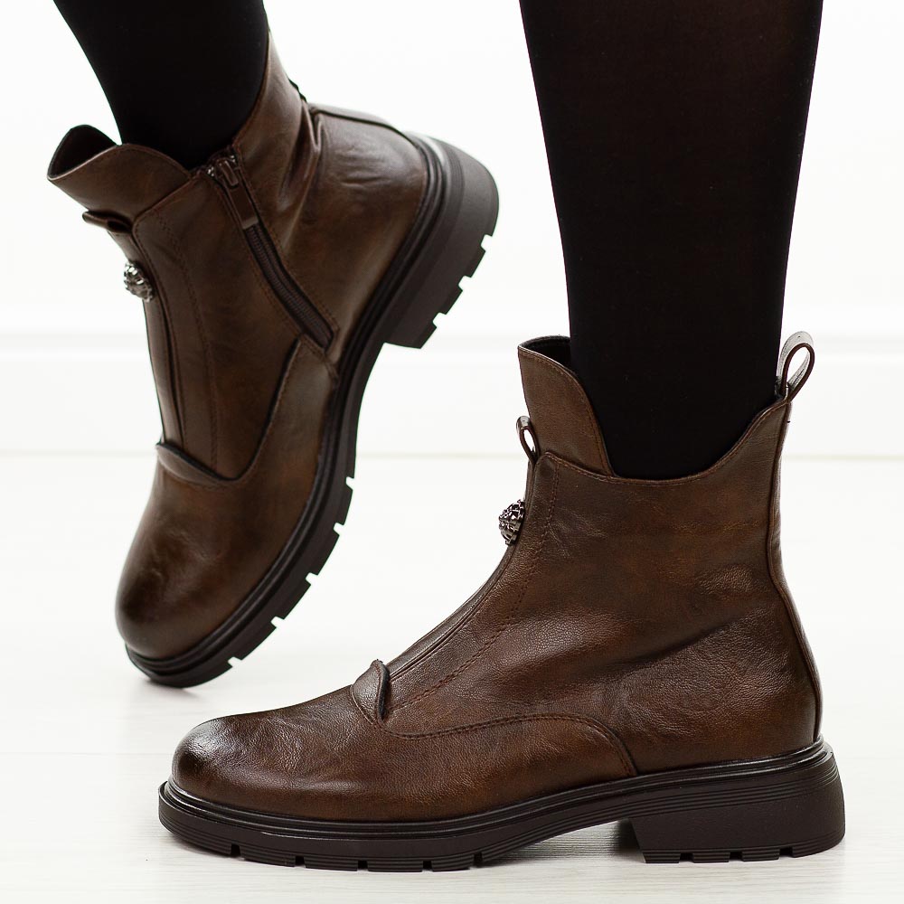 Brązowe botki damskie M.Daszyński 2501-6