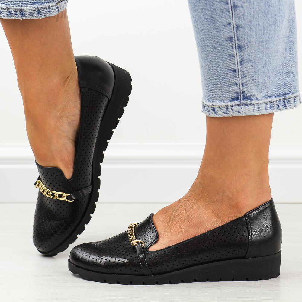 Czarne półbuty damskie Jezzi 1628-13a