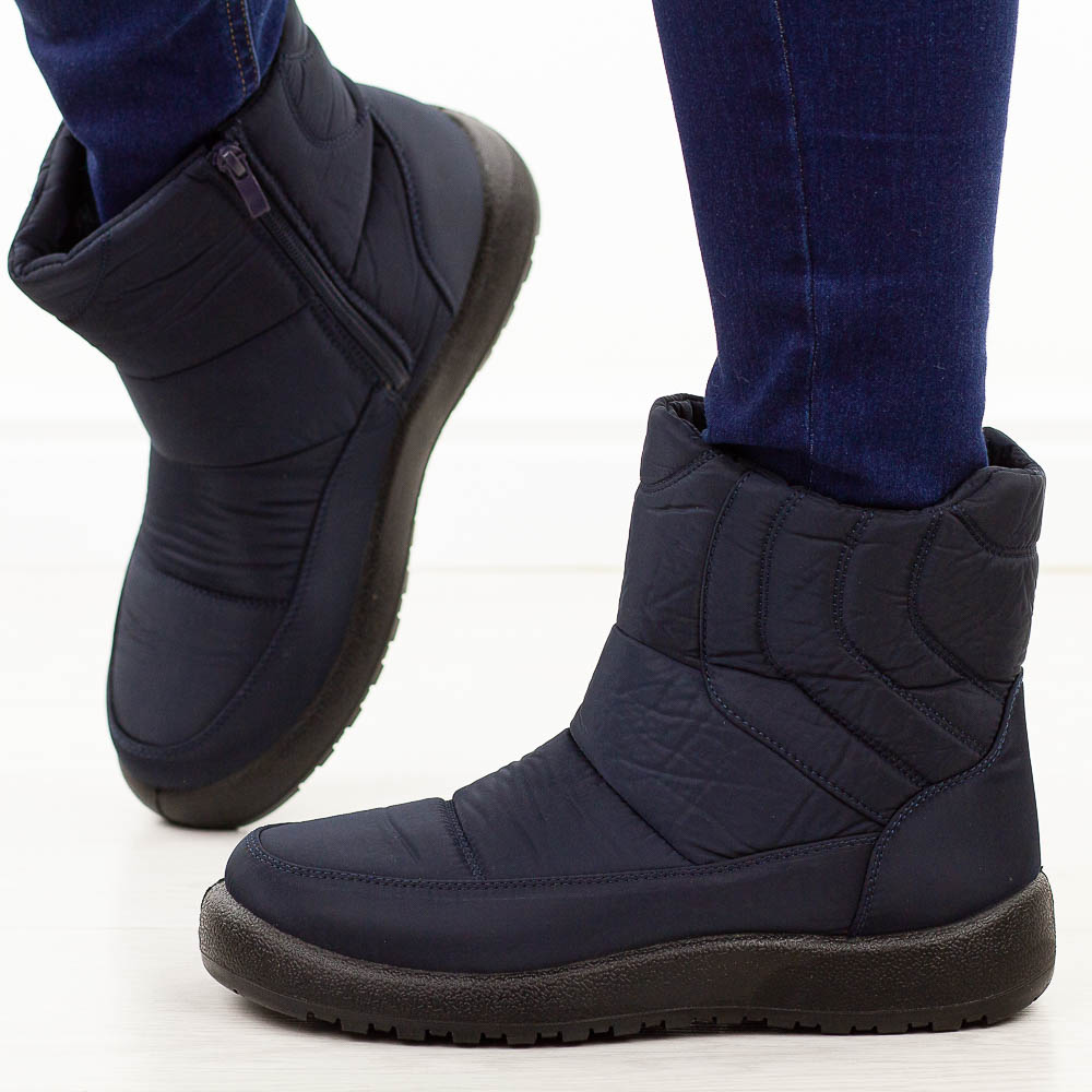 Granatowe ciepłe botki damskie Potocki 33309