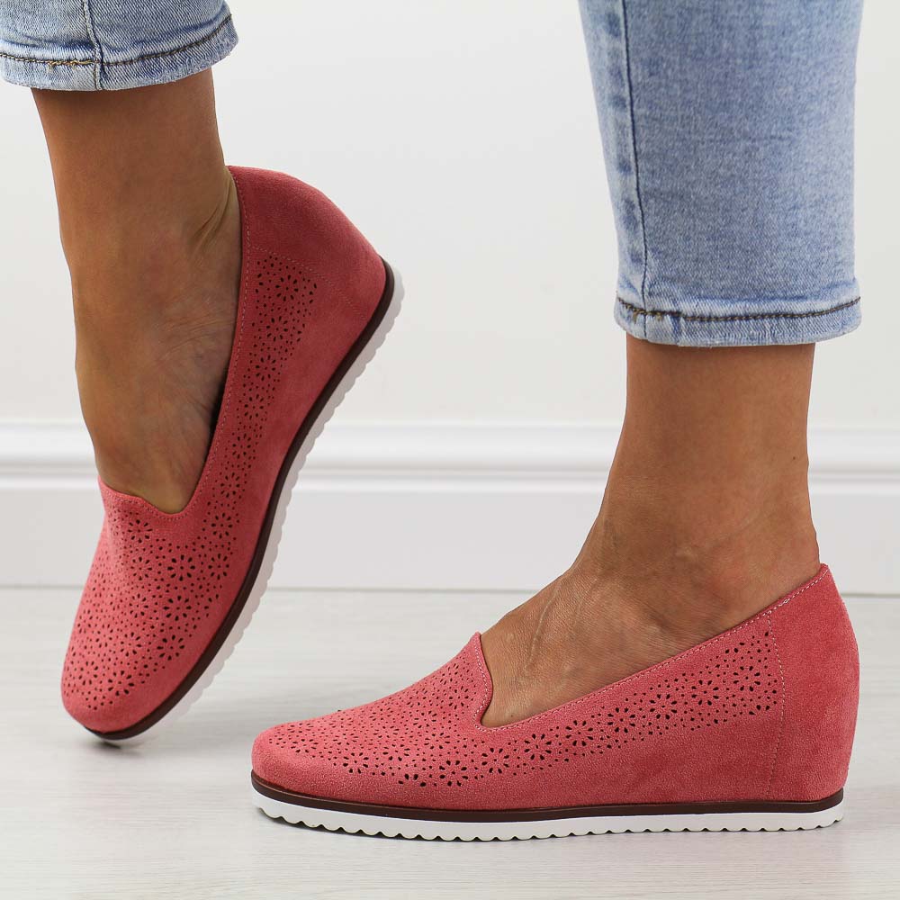 Ażurowe czółenka damskie M.Daszyński Sa199-4 Koturna Rd