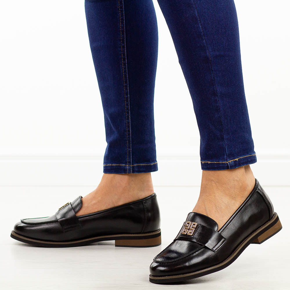 Czarne lekkie mokasyny damskie Potocki 19312