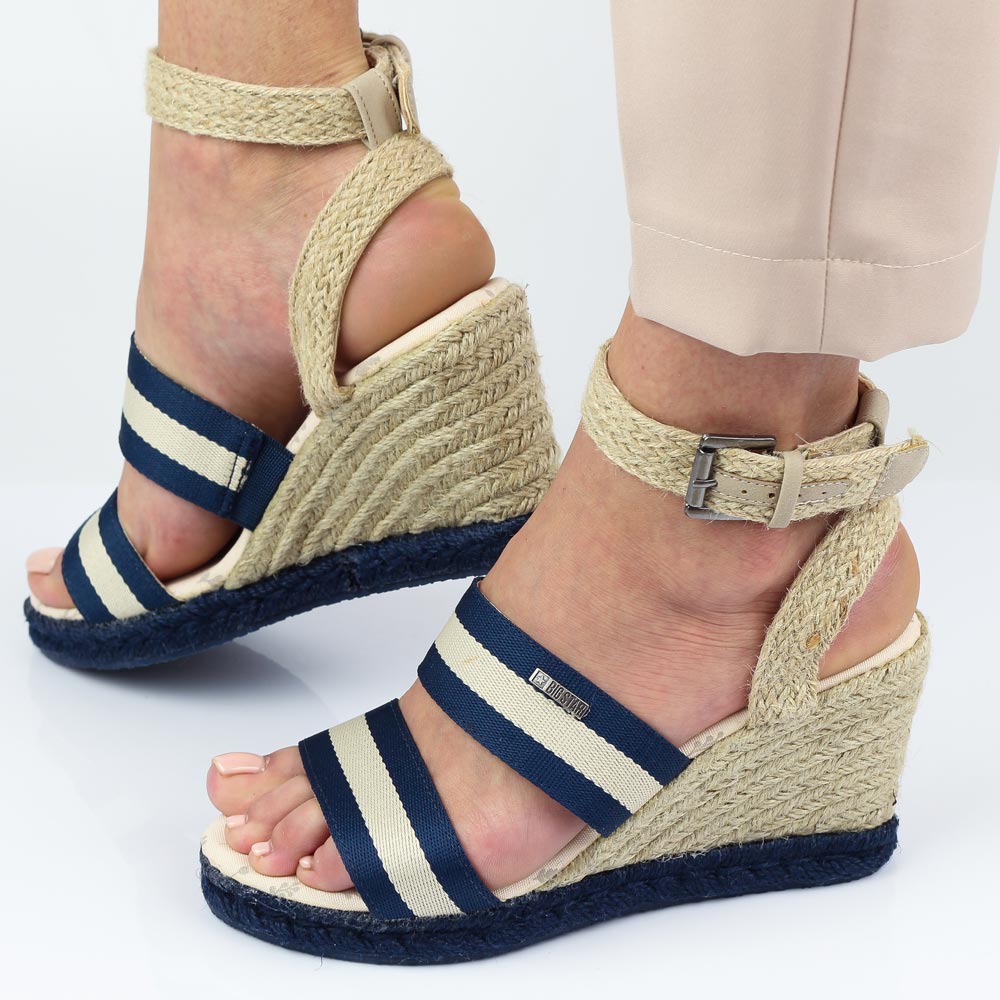 Granatowe espadryle, sandały damskie Big Star Ll274885