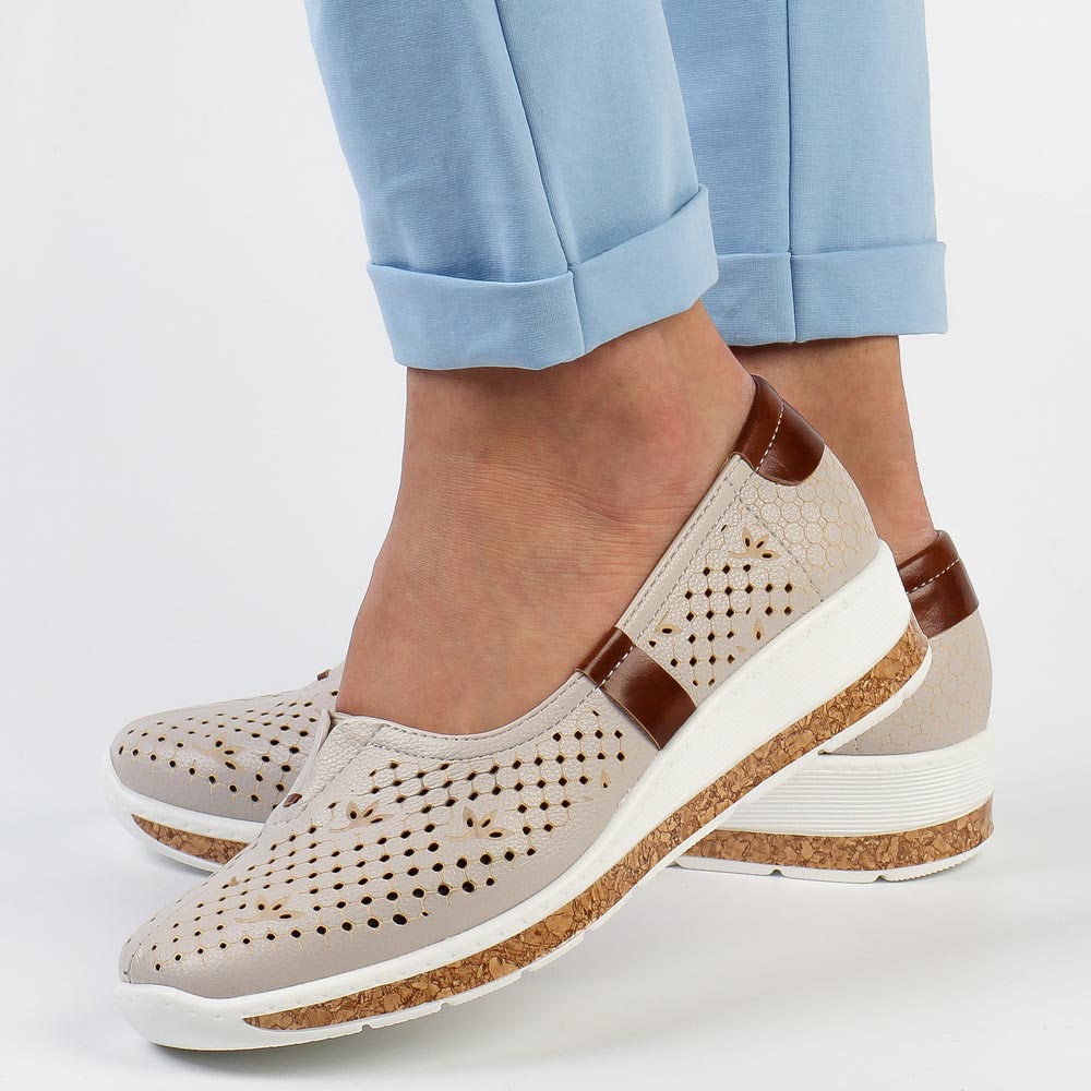 Szare półbuty damskie Jezzi 1840-11