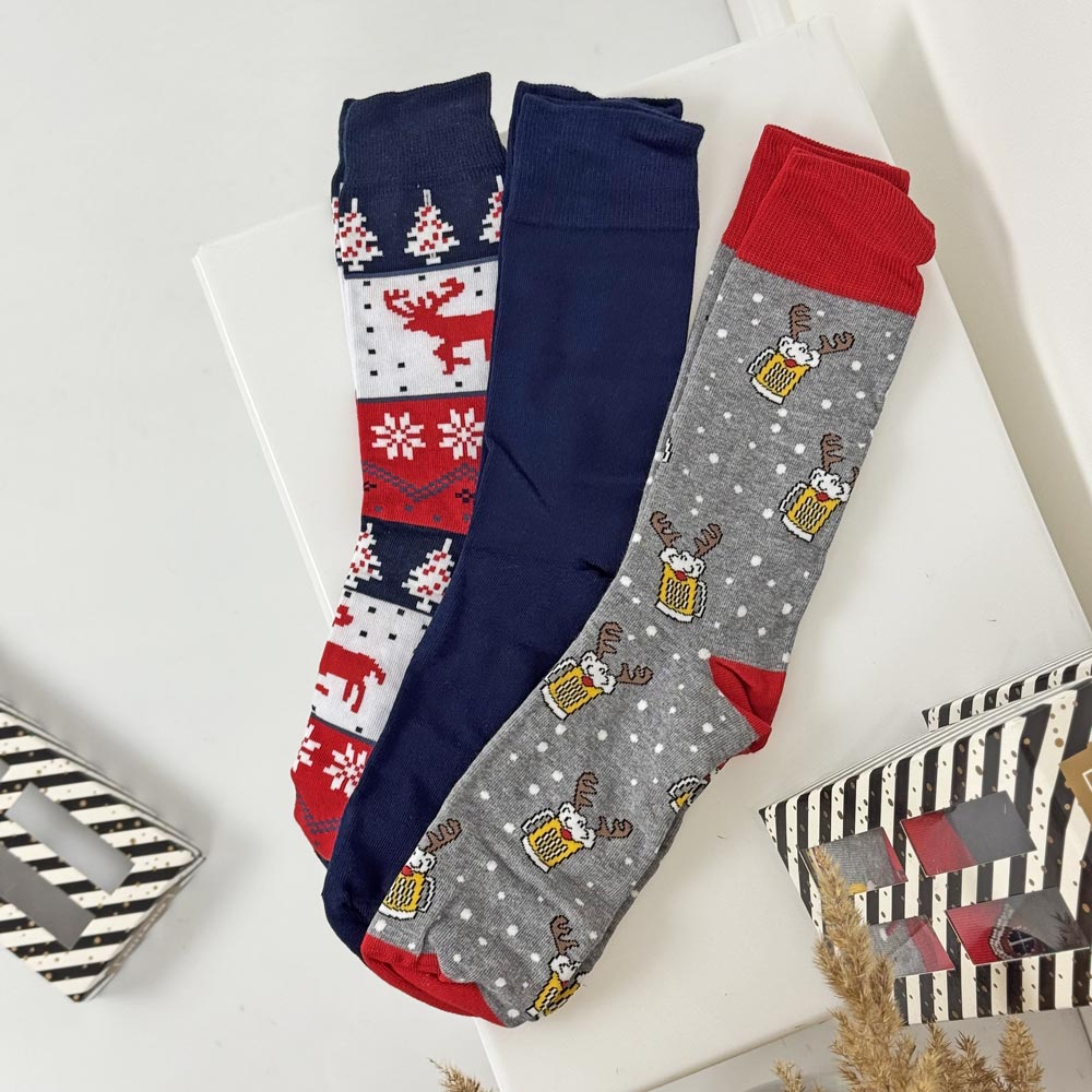 Zestaw na prezent męski - 3 pary skarpetek 1080