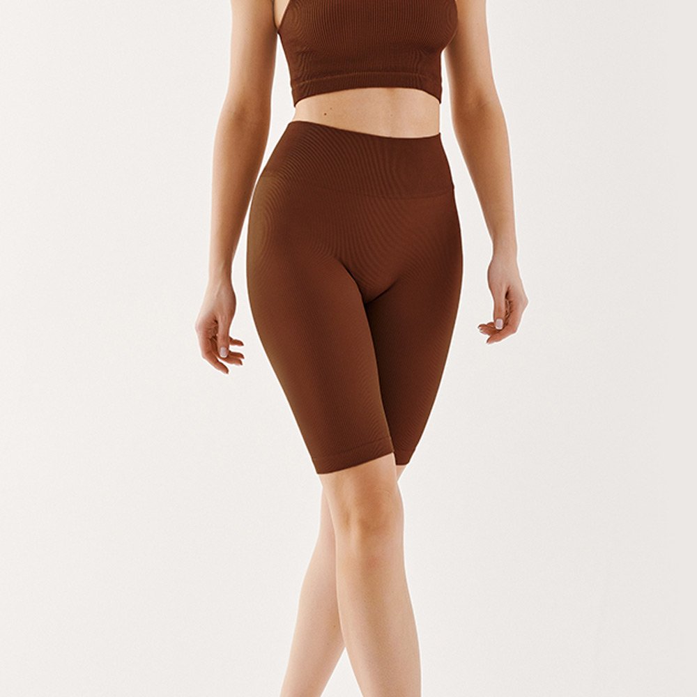 Prążkowane kolarki damskie track rib mocca