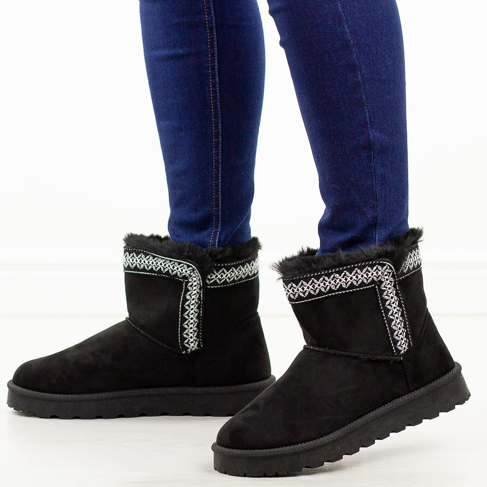 Czarne ciepłe zimowe mukluki , eskimoski Potocki 06303