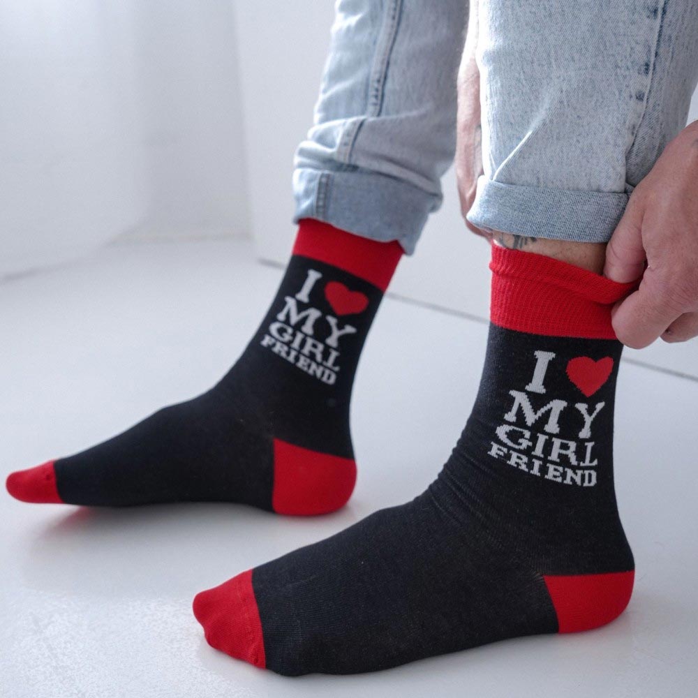 Skarpetki męskie I LOVE MY GIRLFRIEND 1134 bk/rd