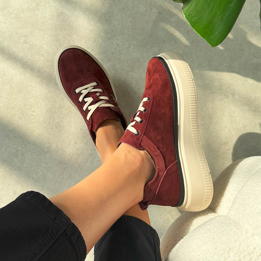 Bordowe skórzane półbuty damskie Vinceza 41495