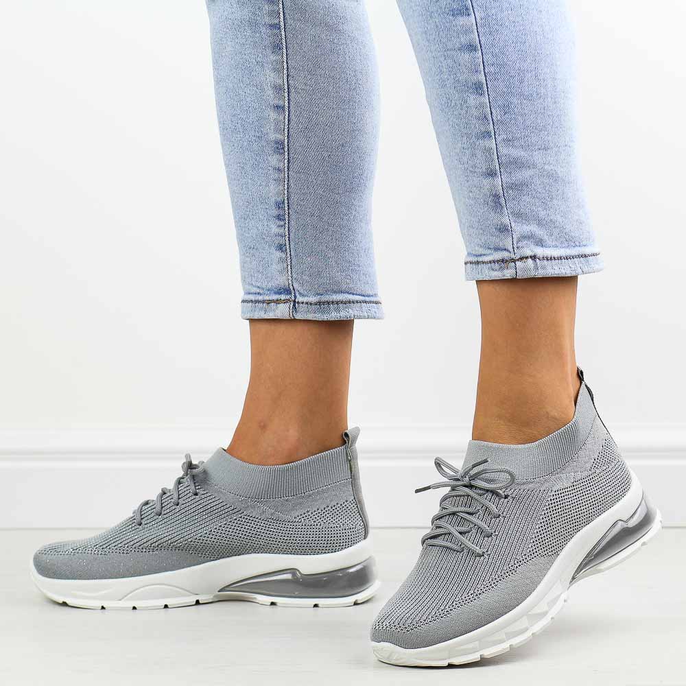 Szare sportowe buty damskie Potocki 25009