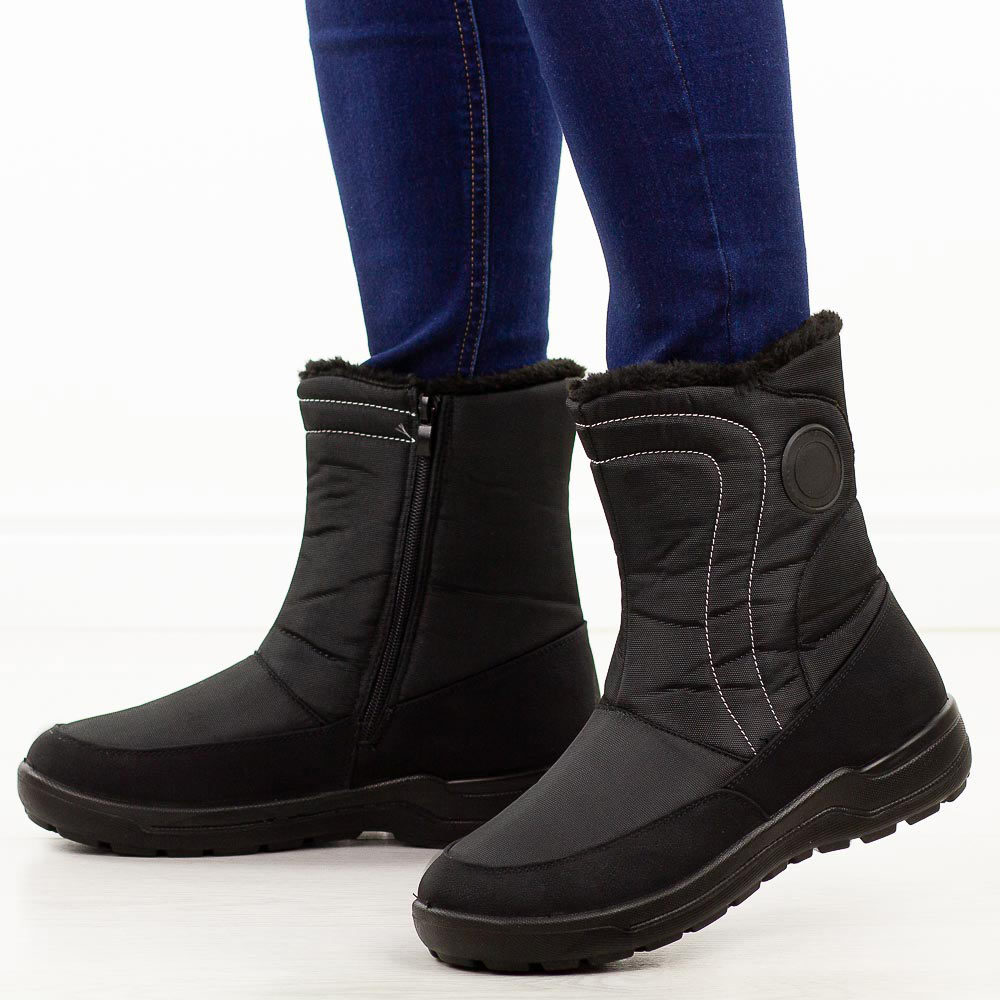 Czarne zimowe botki damskie Potocki 33310