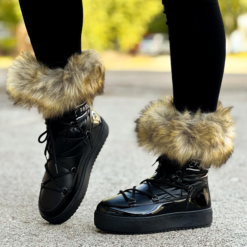 Czarne śniegowce damskie Vinceza 34630