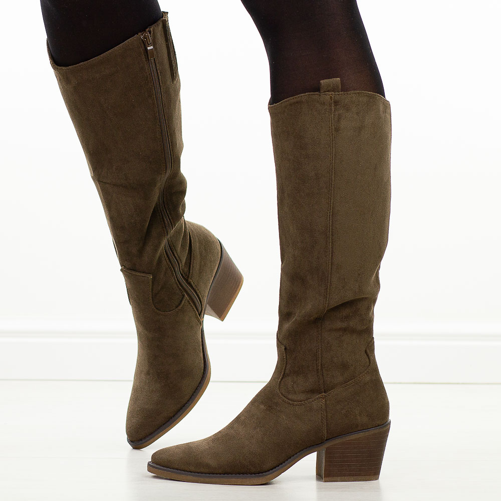 Brązowe kozaki damskie M.Daszyński Sa261-6