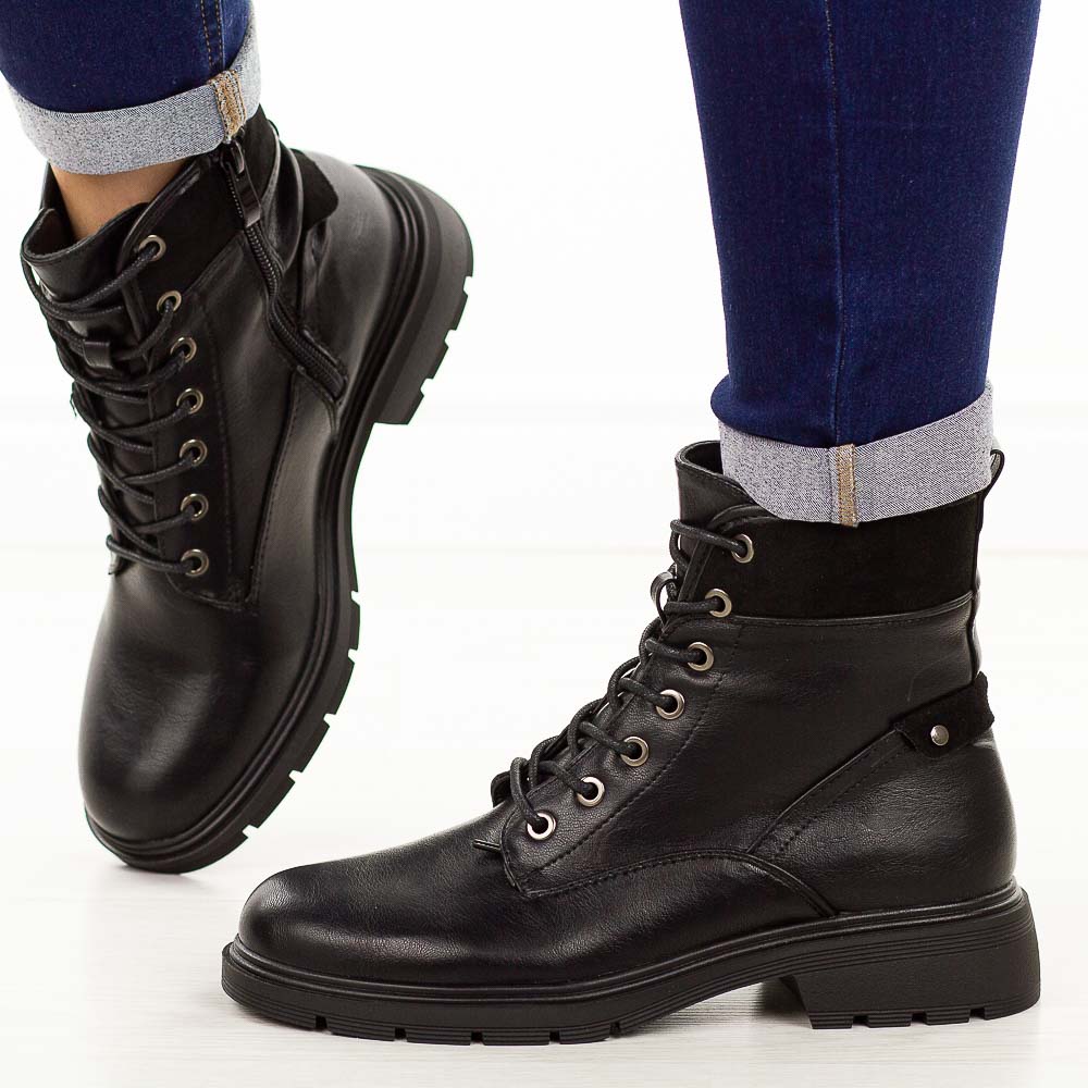 Czarne botki damskie M.Daszyński 2501-3