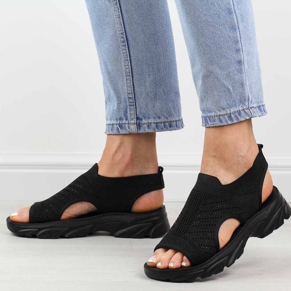 Czarne sandały damskie Potocki 90302