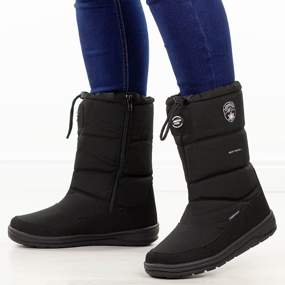 Czarne zimowe śniegowce damskie z membraną American Club Softshell Sn57/25