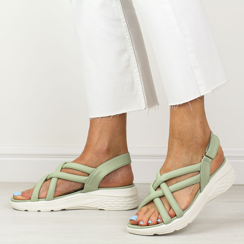 Zielone sandały damskie Potocki 03300