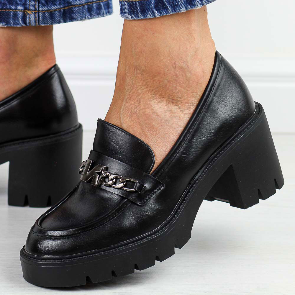 Czarne mokasyny damskie Vinceza 58331