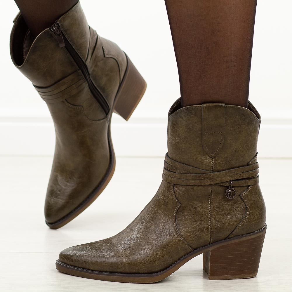 Khaki kowbojki damskie M.Daszyński Sa261-11